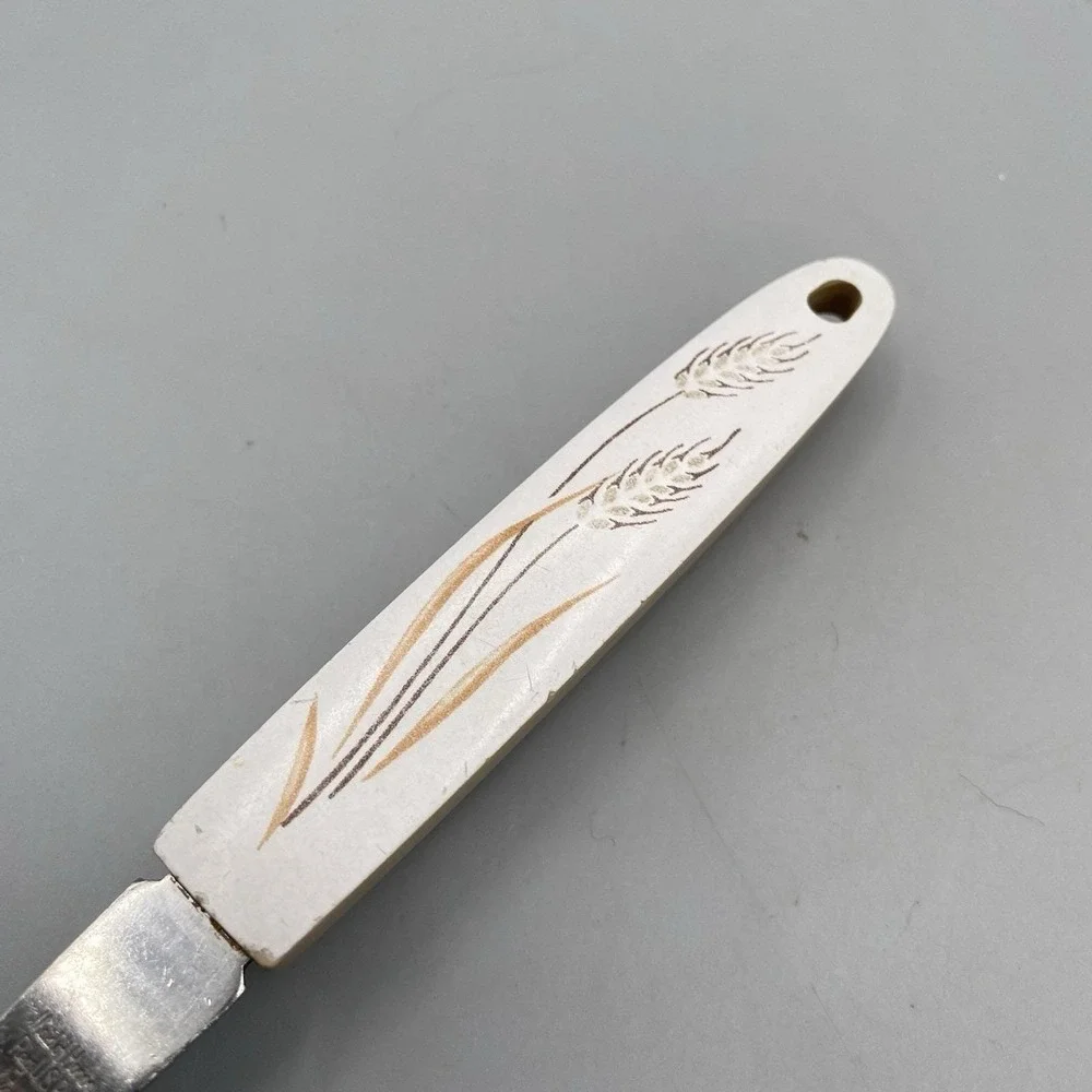 Vintage Maid Of Honor Slotted Spatula 10 in Wheat Pattern Short Handle Stainless